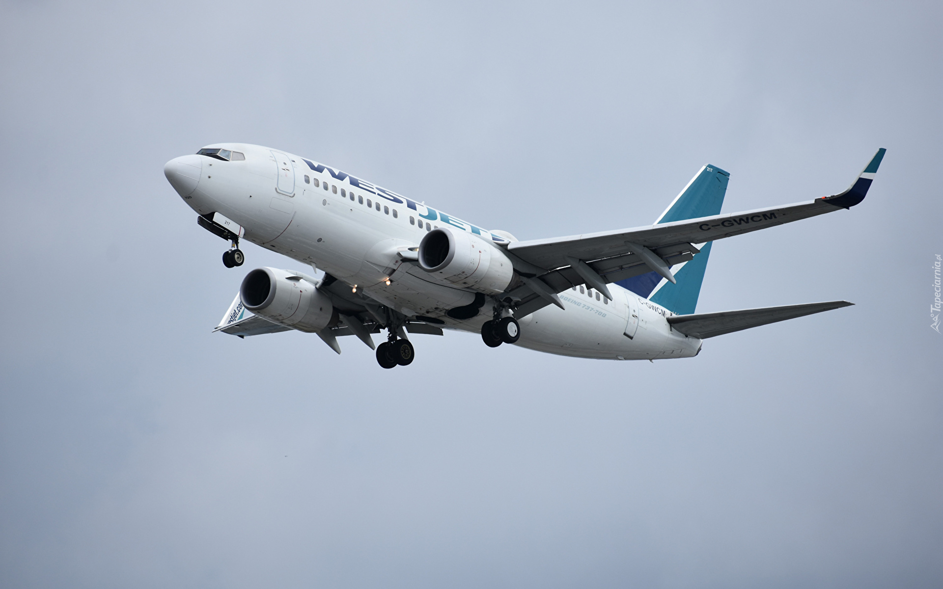 Samolot pasażerski, Boeing 737, Kanadyjska, Linia lotnicza, WestJet, Lot