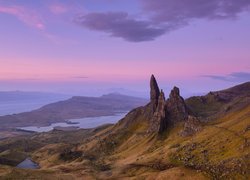 Morze, Skały, Wzgórze The Storr, Wyspa Skye, Szkocja